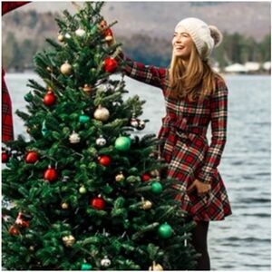 SOLD- KJP Home for the Holidays plaid flannel dress